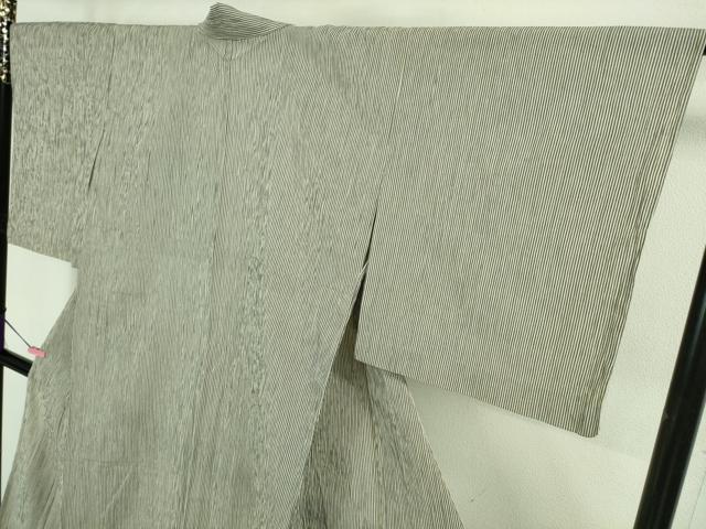 平和屋着物*極上 夏物 仁伍エ門 綿麻縮 縞 小千谷織物 証紙付き 逸品 DZAA8369kh5