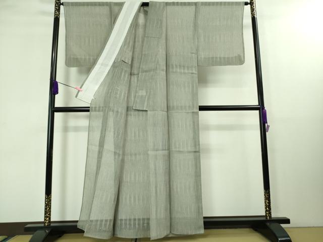 平和屋着物■極上 夏物 伝統工芸士 保科信 江戸小紋 生紬地 柳煤竹色地 反端付き 逸品 未使用 DZAA8371kh5