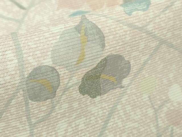 平和屋着物■極上 夏物 小紋 絽 枝花文 銀彩 逸品 未使用 DZAA8375kh5