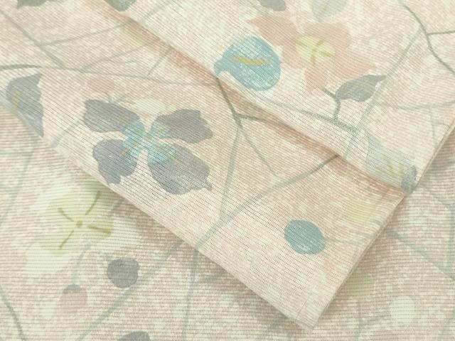 平和屋着物■極上 夏物 小紋 絽 枝花文 銀彩 逸品 未使用 DZAA8375kh5
