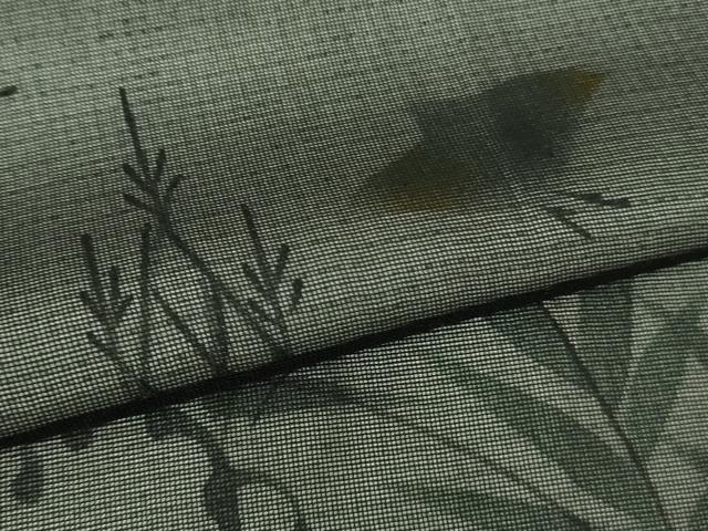 平和屋本店▽極上 訪問着 無双 紗袷 紗×絽 手描き 立波に千鳥 黒地 逸品 DZAA8377kh5