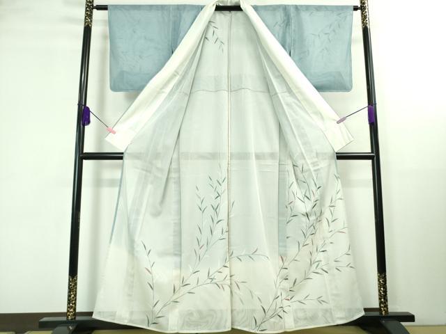 平和屋着物▽極上 訪問着 無双 紗袷 紗×紗 螺鈿 枝葉文 暈し染め 金彩 逸品 未使用 DZAA8378kh5