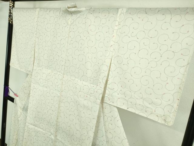 平和屋本店*極上 夏物 染織の名門 しょうざん 生紬 唐草文 証紙付き 逸品 未使用 DZAA8386kh5