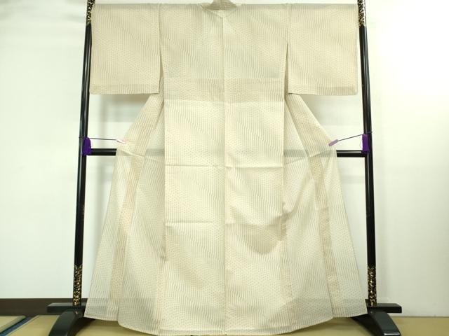 平和屋本店*極上 夏物 本場大島紬 夏大島 7マルキ 斜線文 亜麻色地 逸品 DZAA8388kh5