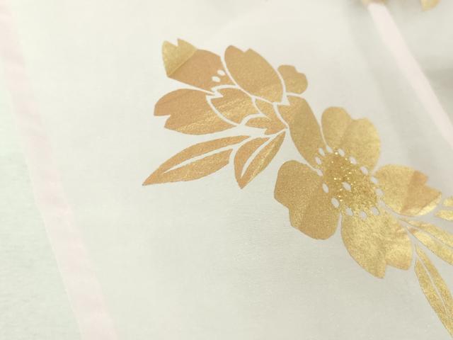 平和屋本店■極上 夏物 お引きずり・お引き摺り・引き振袖 オーガンジー 舞桜 金彩 洗える着物 逸品 DZAA8395kh5