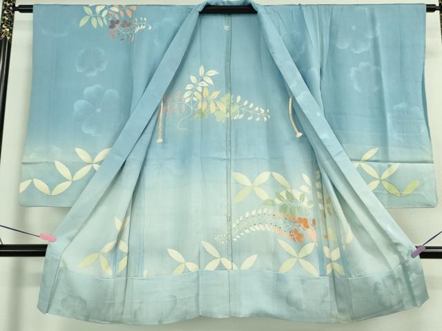 平和屋着物■極上 アンティーク 大正ロマン 長羽織 単衣 草花文 暈し染め 逸品 DZAA8408kh5