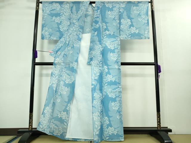 平和屋本店■極上 夏物 竺仙 絹紅梅 浴衣 桔梗 反端付き 逸品 DZAA8427kh5