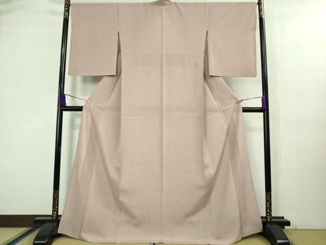 平和屋着物■極上 夏物 江戸小紋 絽 両面染 鮫小紋柄 薄柿色×白 逸品 DZAA8431kh5