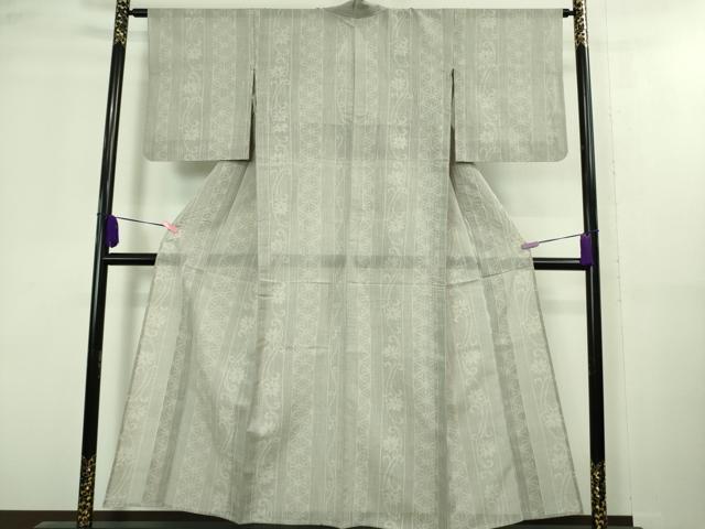 平和屋着物*極上 夏物 結城紬 夏結城 100亀甲 麻の葉 花唐草間道 逸品 DZAA8437kh5