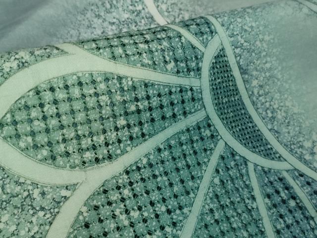 平和屋着物●極上 中国三大刺繍 スワトウ刺繍 汕頭刺繍 訪問着 本場染大島紬 花唐草文 暈し染め 逸品 未使用 DZAA8439kh5