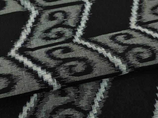 平和屋着物■極上 久留米絣 単衣 綿 道行コート ロング丈 濃紺地 逸品 DZAA8455kh5
