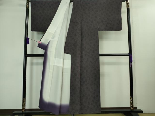 平和屋着物■極上 重要無形文化財 人間国宝 中村勇二郎 江戸小紋 仏像唐草文 深紫色地 逸品 未使用 DZAA8498kh5