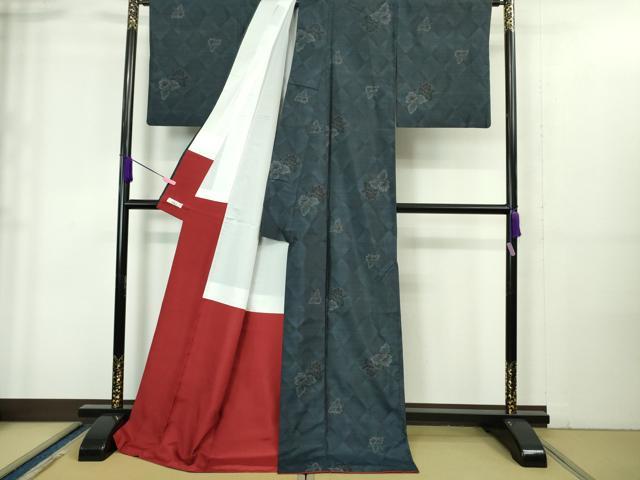 平和屋着物■極上 本場大島紬 羽織セット ロング丈 花菱文 やまと誂製 証紙付き 逸品 DZAA8528kh5