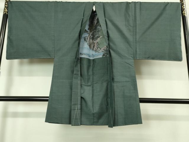 平和屋着物■極上 男性 本場大島紬 アンサンブル 長羽織 藍愛つかみ 大河 宮脇兼太郎商店謹製 証紙付き 逸品 未使用 DZAA8538kh5