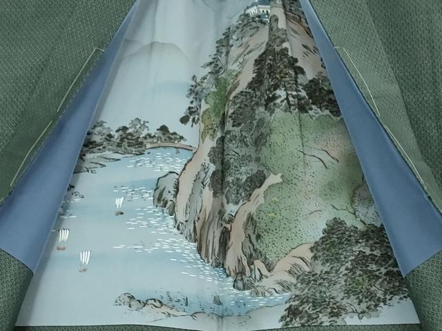平和屋着物■極上 男性 本場大島紬 アンサンブル 長羽織 藍愛つかみ 大河 宮脇兼太郎商店謹製 証紙付き 逸品 未使用 DZAA8538kh5
