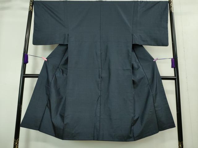 平和屋着物●極上 男性 お召 アンサンブル 亀甲柄 濃藍色地 逸品 DZAA8543kh5