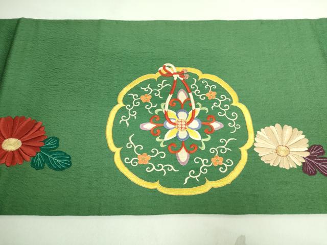 平和屋着物●極上 アンティーク 大正ロマン 丸帯 引き抜き帯 総手刺繍 鳳凰 龍 金糸 逸品 DZAA8551kh5