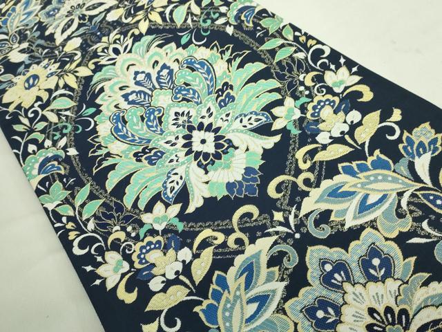 平和屋着物■極上 両面 六通柄袋帯 洋花文 花織 逸品 DZAA8646kh5