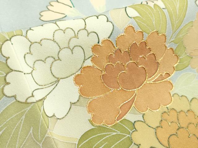 平和屋本店■極上 創業460年・千總 訪問着 ロング丈 駒刺繍 花舟 フロスティーブルー色地 金彩 逸品 DZAA8670kh5