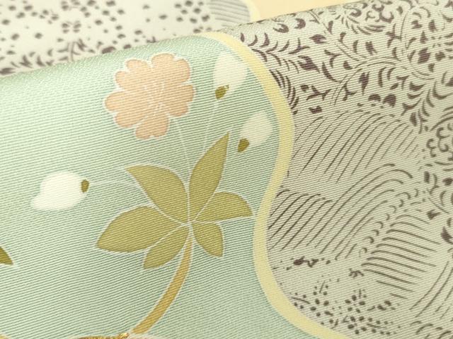 平和屋本店■極上 創業460年・千總 訪問着 駒刺繍 道長花唐草文 勿忘草色地 金彩 逸品 DZAA8671kh5