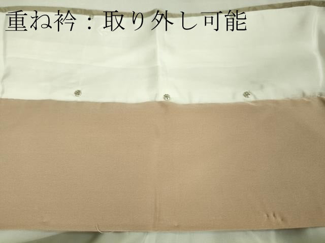 平和屋本店●最高級 城間栄順 本場琉球紅型 訪問着 草花文 薄い灰汁色地 逸品 DZAA8672kh5