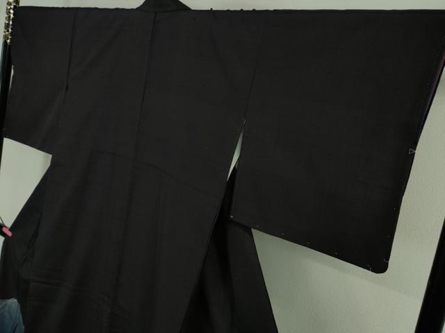 平和屋本店■極上 伝統工芸士 曽根武勇 色留訪問着 お召地 遠山文 紫黒色地 銀糸 逸品 未使用 DZAA8674kh5