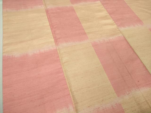 平和屋本店■極上 紅花紬 米沢 新田秀次 紅花染 市松文様 ロング丈 逸品 DZAA8678kh5