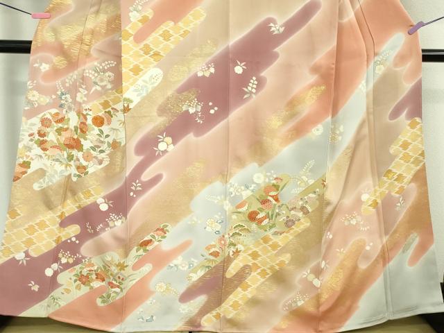 平和屋本店■極上 創業460年・千總 訪問着 駒刺繍 エ霞吉祥花文 金彩 大丸扱い 逸品 未使用 DZAA8691kh5