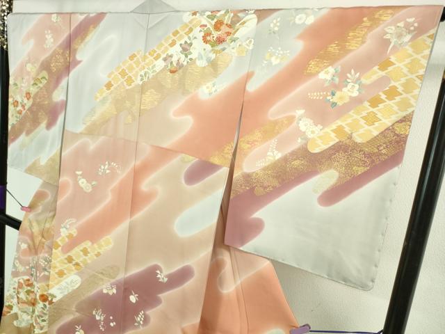 平和屋本店■極上 創業460年・千總 訪問着 駒刺繍 エ霞吉祥花文 金彩 大丸扱い 逸品 未使用 DZAA8691kh5