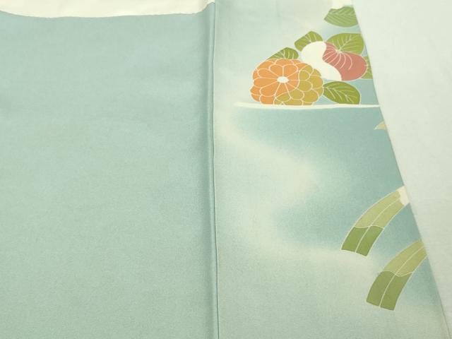 平和屋本店■極上 創業460年・千總 訪問着 駒刺繍 吉祥花文 水色地 暈し染め 金彩 松坂屋扱い 逸品 DZAA8696kh5