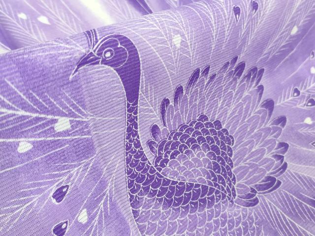 平和屋本店*極上 夏物 洗える最高級着物 <英>はなぶさ謹製 訪問着 絽 孔雀 銀彩 逸品 DZAA8702kh5