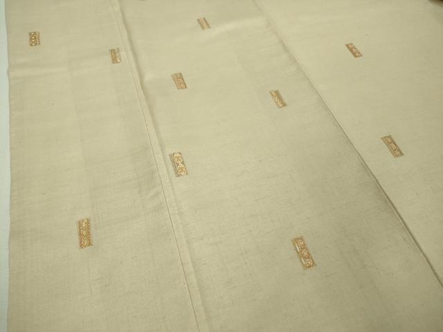 平和屋本店■極上 京都染織メーカー・貴久樹謹製 野蚕糸 ナチュラルタッサー ムガシルク 訪問着 短冊文 練色地 金銀彩 逸品 DZAA8709kh5