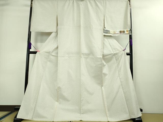 平和屋本店■希少 本場大島紬 龍郷絣 秋名バラ 白大島 単衣 前田紬謹製 証紙付き 逸品 DZAA8710kh5
