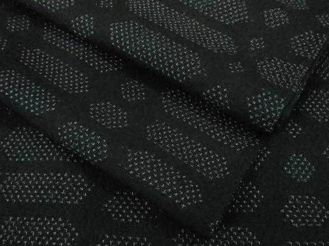 平和屋着物▽極上 白鷹お召 単衣 網目文 濃紺地 逸品 DZAA8711kh5