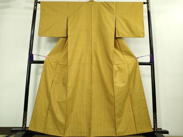 平和屋本店■超希少 本場黄八丈 東京都無形文化財 山下めゆ 紬 市松綾織 反端・タグ付き 逸品 DZAA8720kh5