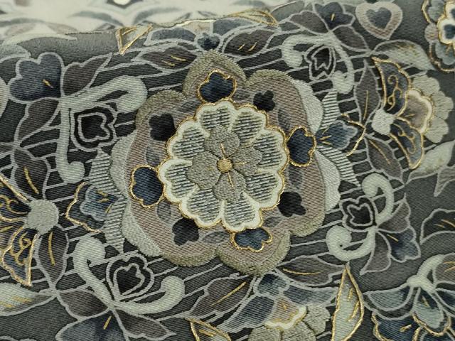 平和屋本店■極上 中国三大刺繍 スワトウ刺繍 汕頭刺繍 訪問着 双鳥更紗花文 暈し染め 金糸 逸品 未使用 DZAA8727kh5