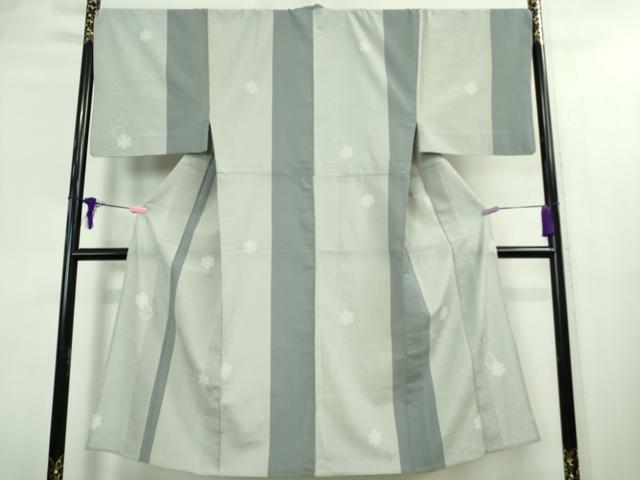平和屋着物▽極上 男性 本塩沢 単衣 雪輪 間道 さが美扱い 逸品 DZAA8735kh5
