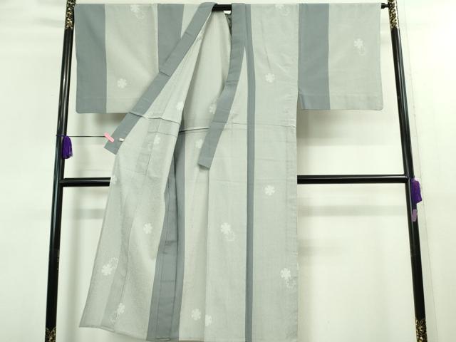 平和屋着物▽極上 男性 本塩沢 単衣 雪輪 間道 さが美扱い 逸品 DZAA8735kh5