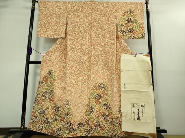 平和屋本店■極上 銀座 志ま亀 訪問着 糸菊 鬼しぼ縮緬 たとう紙付き 逸品 DZAA8739kh5
