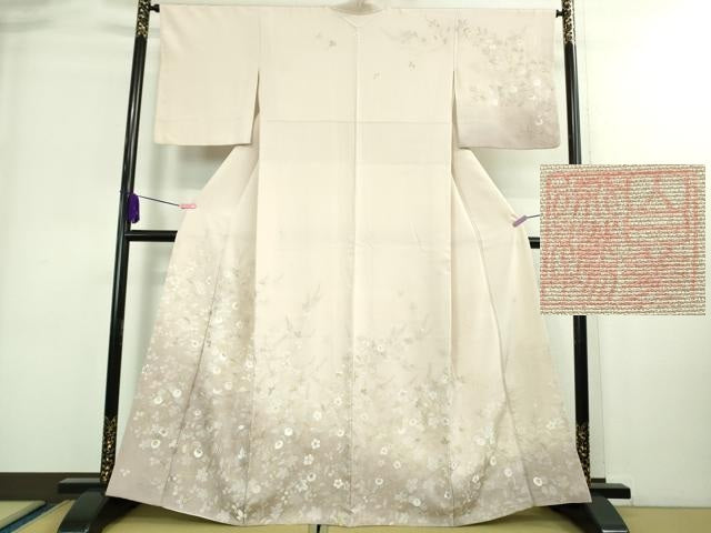 平和屋本店■極上 山口美術織物 皇室 伊勢神宮御用 西陣織 訪問着 刺繍 寿光織 光琳菊花文 薄桜色地 暈し染め 金糸 逸品 DZAA8748kh5