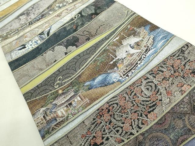平和屋本店■極上 西陣 とみや織物謹製 とみや帯 全通柄袋帯 大島美術絵巻 卒寿 逸品 DZAA8786kh5