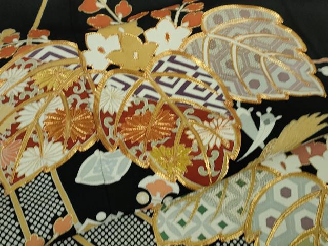 平和屋本店■極上 創業460年・千總 黒留袖 駒刺繍 桐花 宝尽くし 金彩 高島屋扱い 逸品 DZAA8852kh5