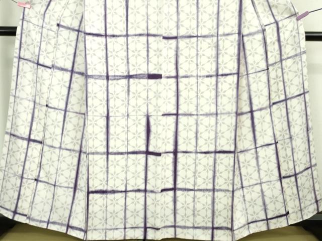 平和屋本店■極上 紫根染 小紋 格子 反端付き 逸品 DZAA8857kh5