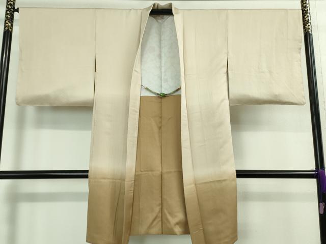 平和屋本店■極上 銀座もとじ 長羽織 刺繍 亜麻色地 暈し染め 金銀糸 羽織紐・たとう紙付き 逸品 DZAA8865kh5