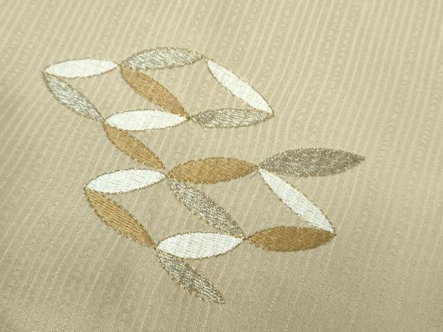 平和屋本店■極上 銀座もとじ 長羽織 刺繍 亜麻色地 暈し染め 金銀糸 羽織紐・たとう紙付き 逸品 DZAA8865kh5