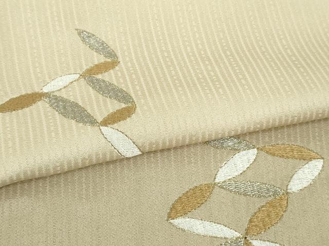 平和屋本店■極上 銀座もとじ 長羽織 刺繍 亜麻色地 暈し染め 金銀糸 羽織紐・たとう紙付き 逸品 DZAA8865kh5