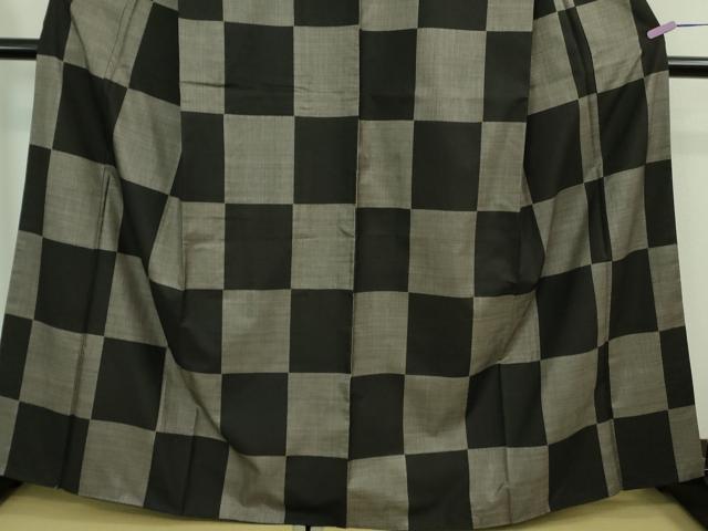 平和屋着物●極上 本場大島紬 7マルキ 市松文様 逸品 DZAA8905kh5