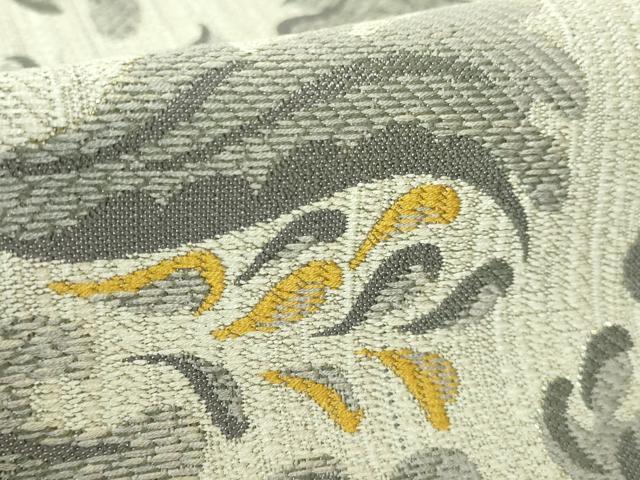 平和屋着物●極上 本場筑前博多織 八寸名古屋帯 草花文 金糸 証紙・反端付き 逸品 DZAA8968kh5