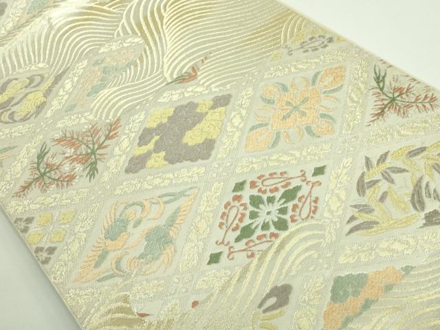 平和屋着物■極上 西陣 川島織物 六通柄 本袋帯 双鳥花菱文 金銀糸 逸品 DZAA9008kh5