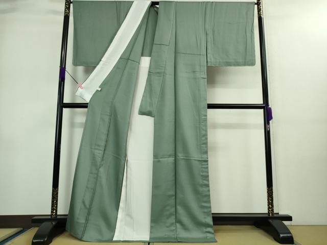 平和屋本店▽極上 京都染織メーカー・貴久樹謹製 野蚕糸 ナチュラルタッサー 単衣 手織 手紡ぎ 錆鼠色 証紙付き 逸品 未使用 DZAA9060kh5